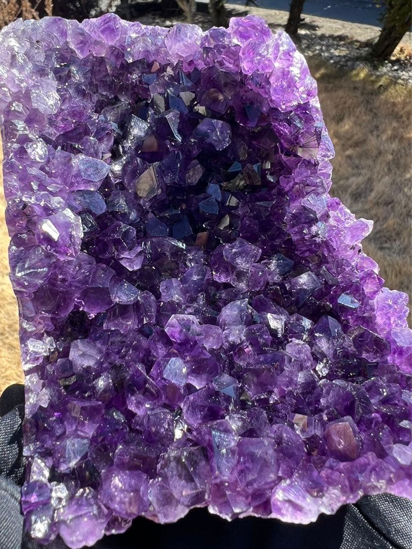 A398 高品質アメジストドーム パワーストーン 紫水晶 天然石 置き物