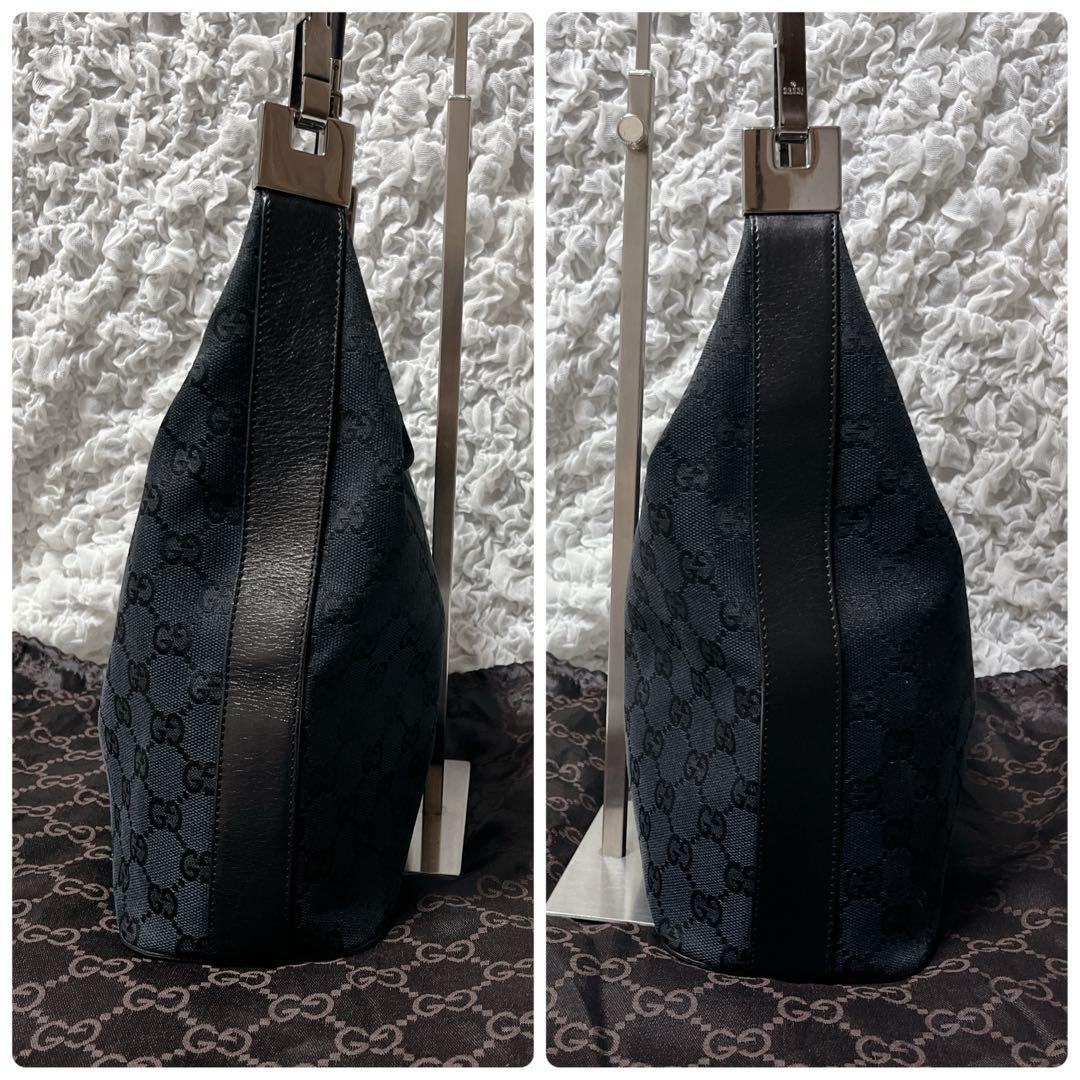 美品✨GUCCI ショルダーバッグ 肩掛け GG柄 ブラック レディース 伊製