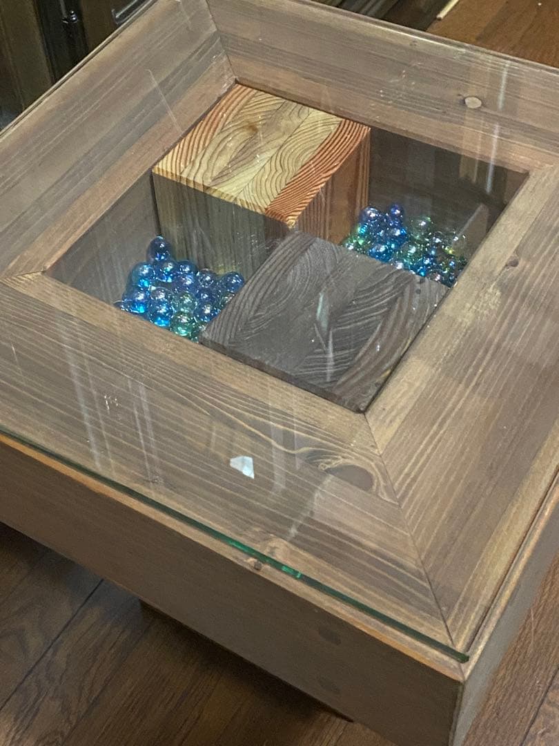 希少♦️最高級 総檜 モダン オーダーテーブル♦️正方形♦️一本脚♦️飾り収納付♦️送料込