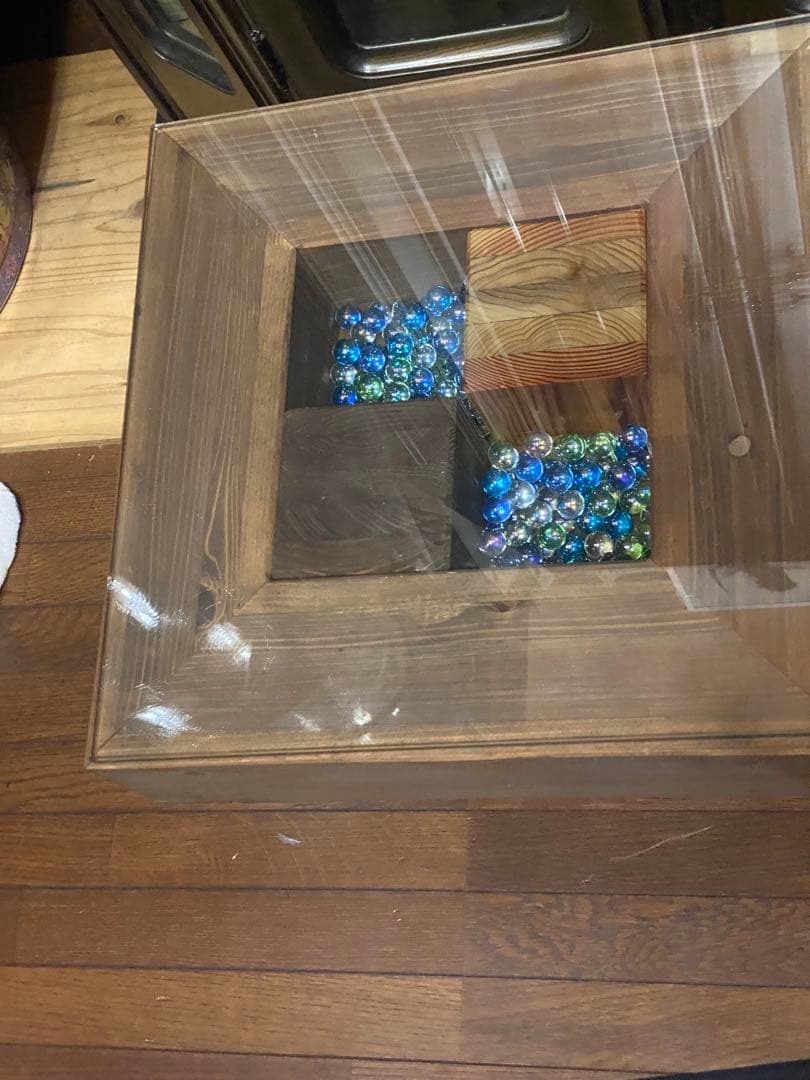 希少♦️最高級 総檜 モダン オーダーテーブル♦️正方形♦️一本脚♦️飾り収納付♦️送料込