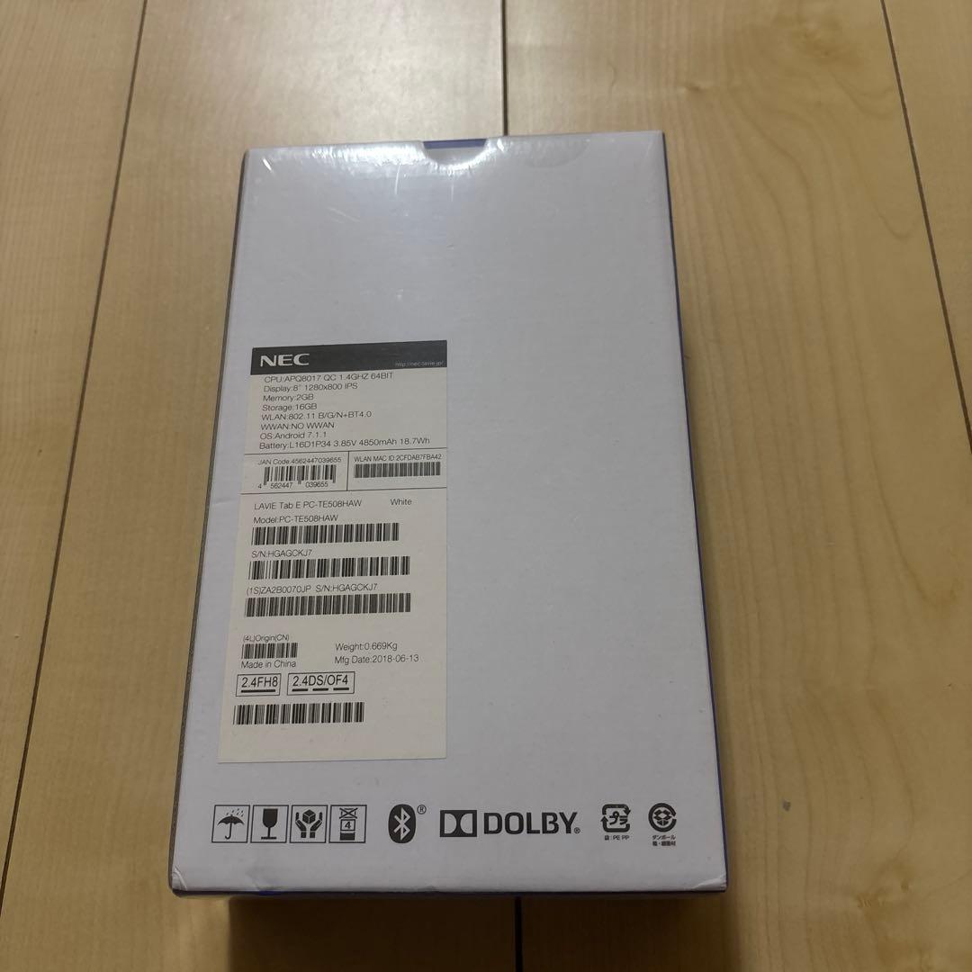未開封新品 NEC LAVIETab E PC-TE508HAW WiFiモデル