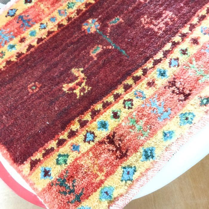 値下げ可能ミニギャベ●33×41㎝●手織●本物●新品未使用 遊牧民が紡ぐギャッベ