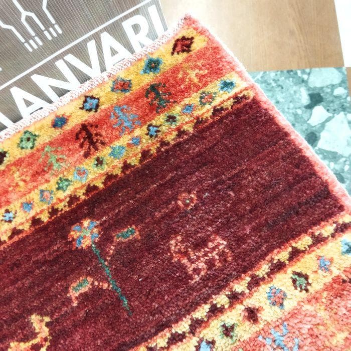 値下げ可能ミニギャベ●33×41㎝●手織●本物●新品未使用 遊牧民が紡ぐギャッベ