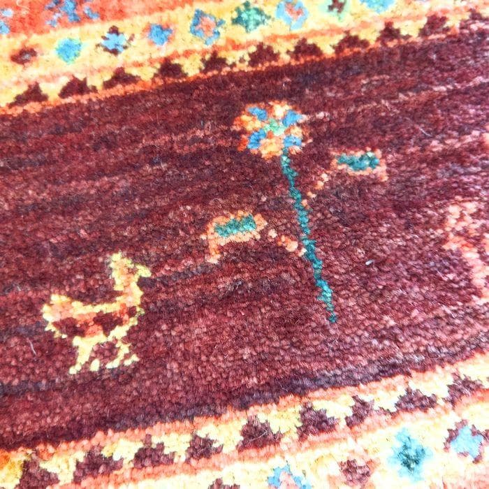 値下げ可能ミニギャベ●33×41㎝●手織●本物●新品未使用 遊牧民が紡ぐギャッベ