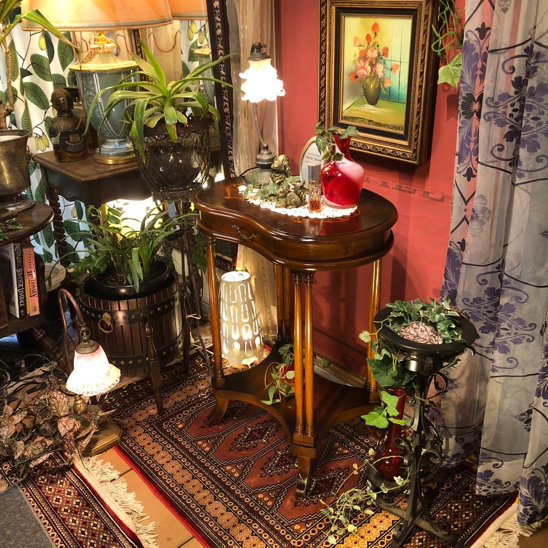 Sale アンティークPT ラウンド　猫脚　　ホールキャビネット