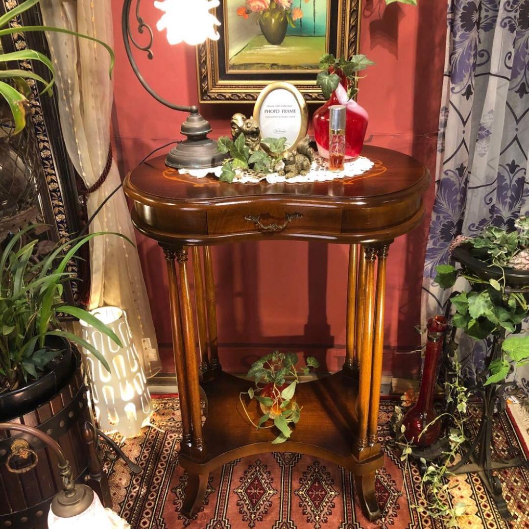 Sale アンティークPT ラウンド　猫脚　　ホールキャビネット