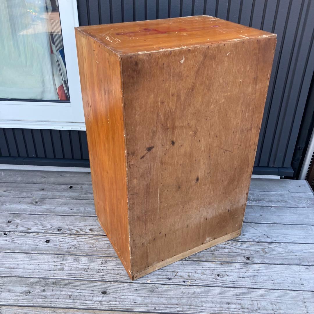 昭和レトロ 古家具 木製収納棚 大工道具棚 サイドボード 整理棚 15杯 古道具