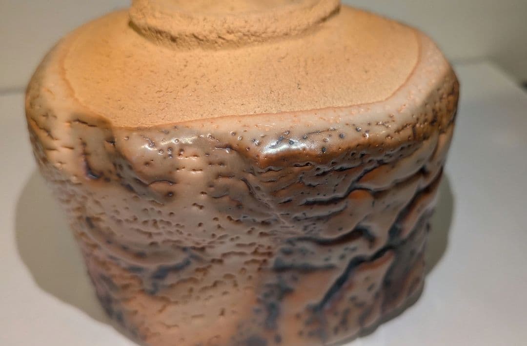 『鈴木富雄』鬼志野茶碗　京都　茶道具　共箱共布栞しおり略歴　人気作家