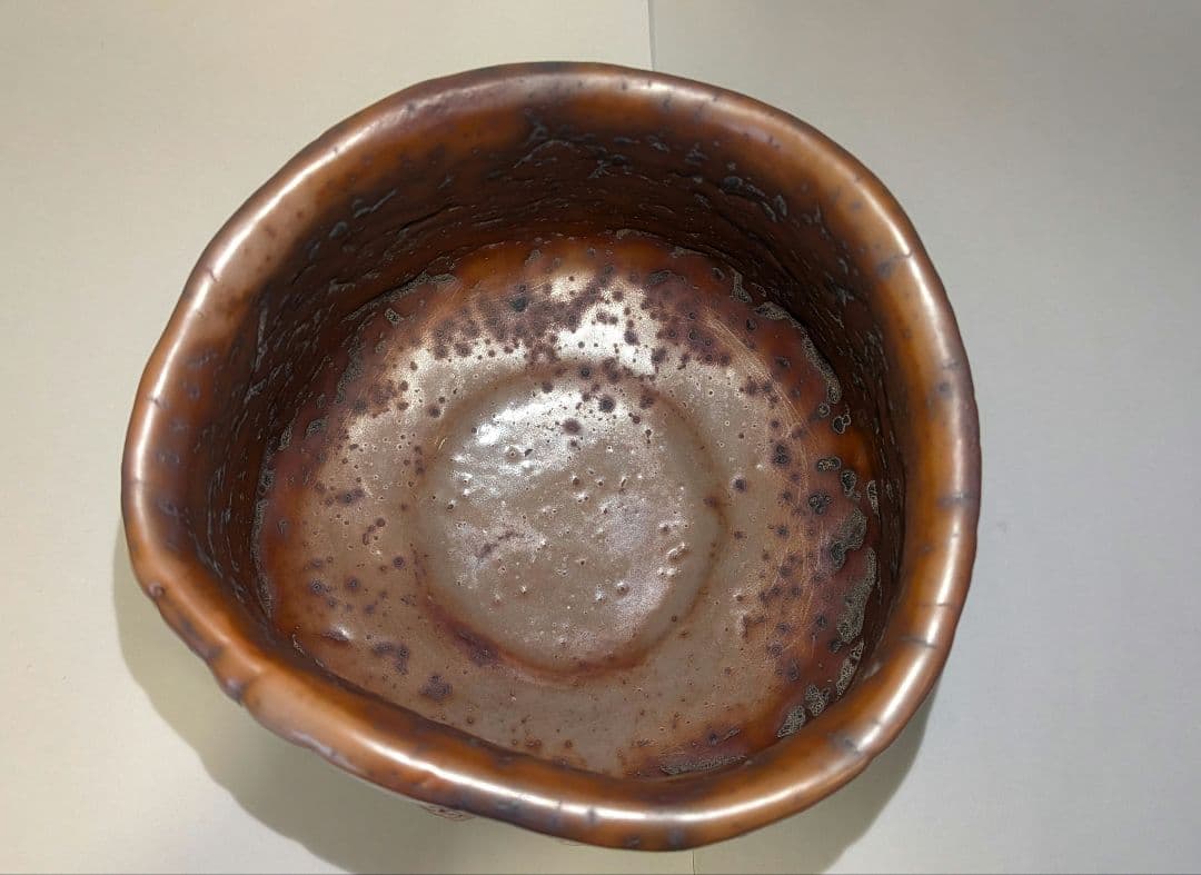 『鈴木富雄』鬼志野茶碗　京都　茶道具　共箱共布栞しおり略歴　人気作家