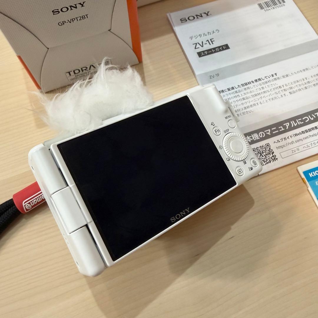 SONY VLOGCAM ZV-1F ホワイト グリップ・SDカード付