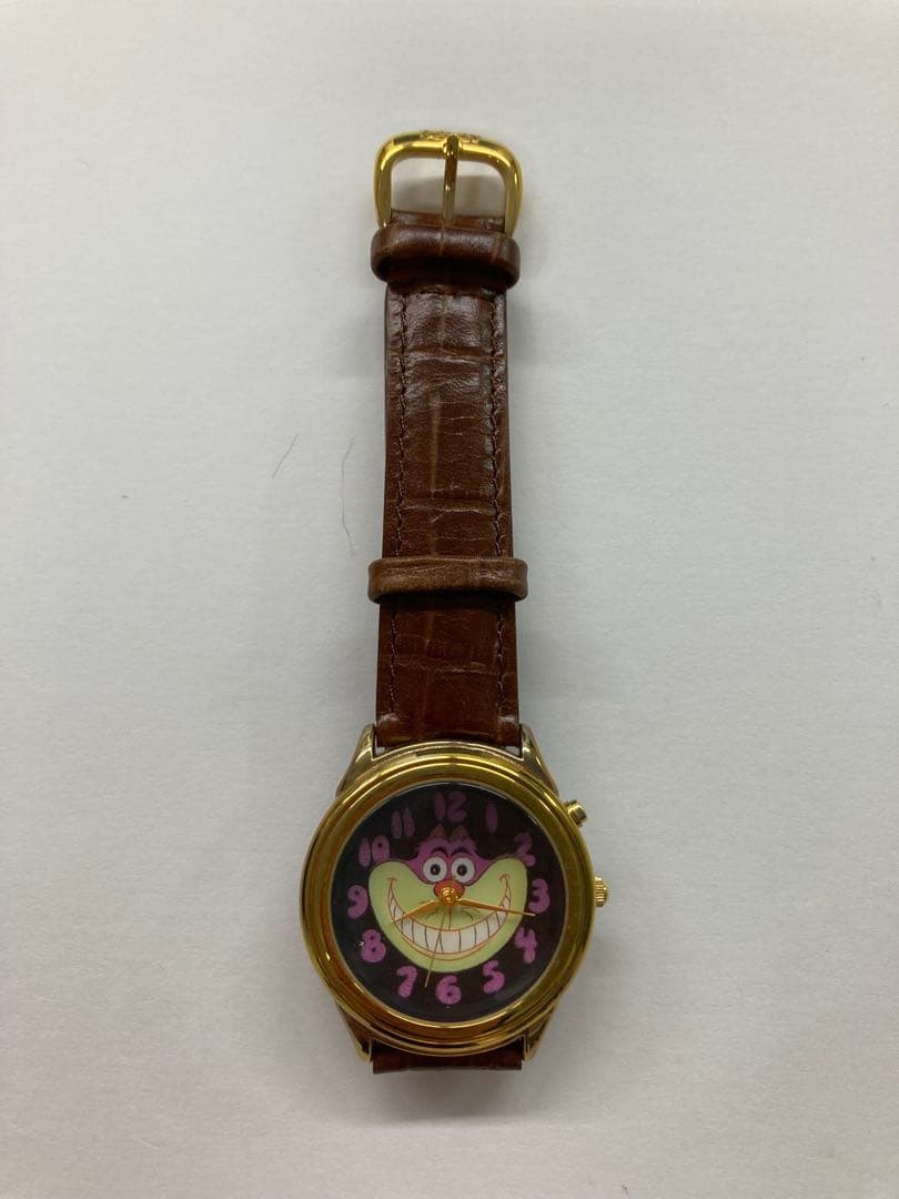 【希少 ディズニーチェシャ猫 腕時計】限定数 木箱入りアンティーク品