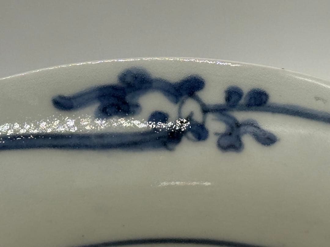 藍柿右衛門　染付山水紋中皿　大明成化年製銘　アンティーク　送料込み260115