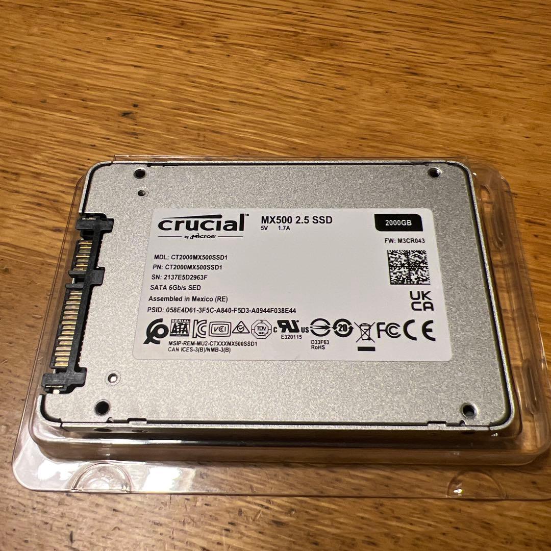 Crucial MX500 2TB 2.5インチSSD