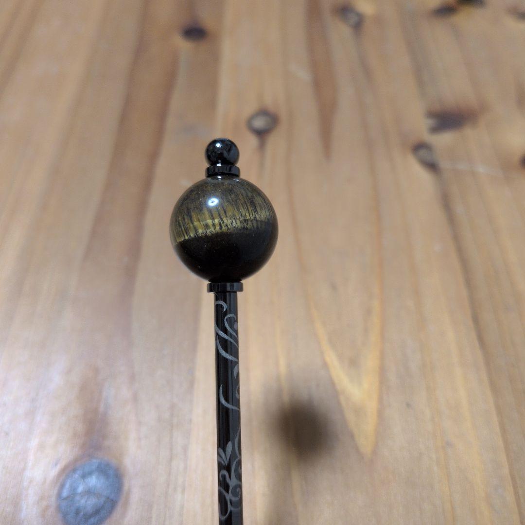 かんざし屋wargo「ichirin簪タイガーアイ＆煙管簪＆日本刀笄一本簪-亀」