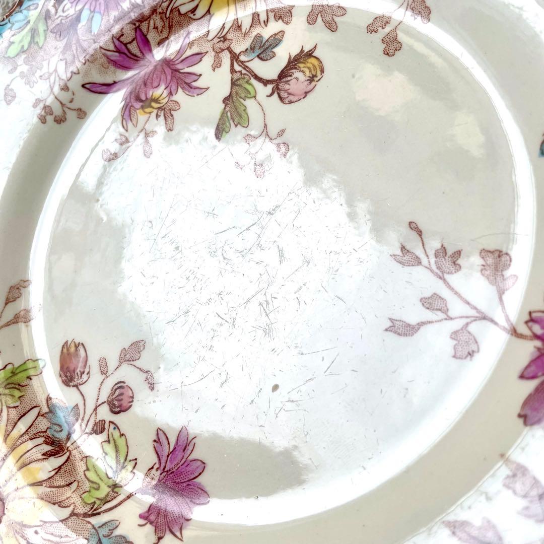 ジアンGien 秋の花フルールドトンヌ　デザートプレート3枚フランスアンティーク