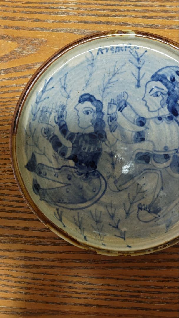 美品　大皿　陶器　絵付け