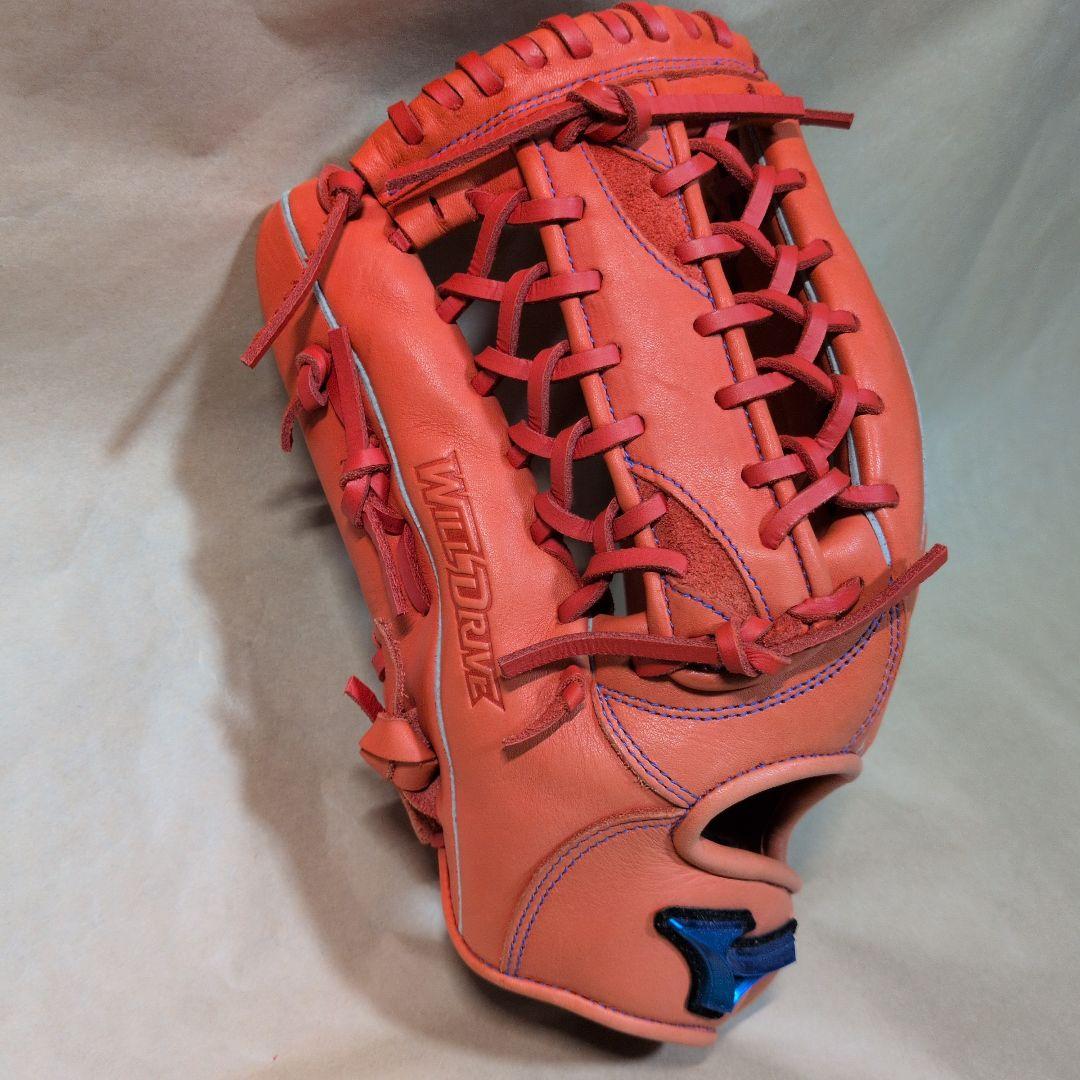 Mizuno:左投げ:軟式グローブ:スプレンディッドオレンジ:サイズ14:外野手