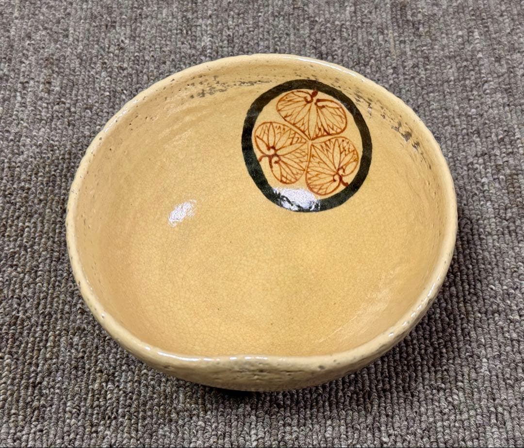 茶碗ノンコウ写葵 御紋写茶碗 佐々木虚室 造 帰来窯