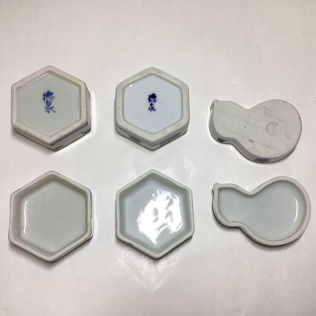 香合 染付 西村徳泉 3個セット 紙箱入 茶道具 古物品