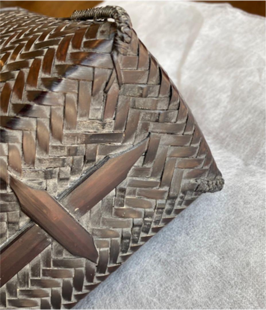 【azuページ】作家作品 網代 ショルダーバッグ【茶】夏 バッグ