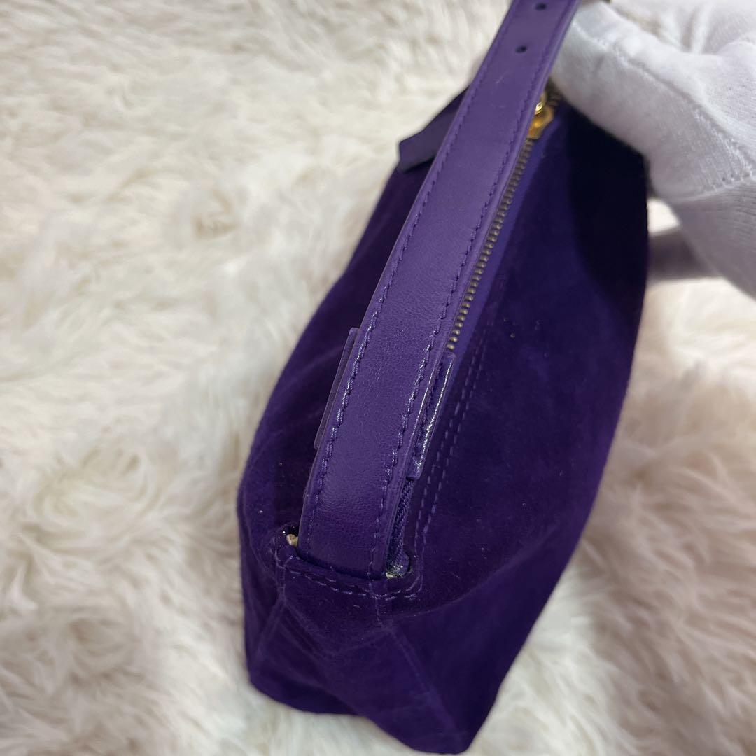 【外部美品】FENDI フェンディ 金具 ワンショルダー スウェード バッグ