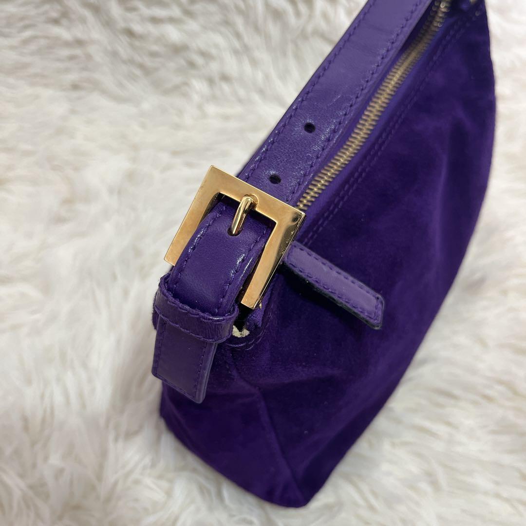 【外部美品】FENDI フェンディ 金具 ワンショルダー スウェード バッグ