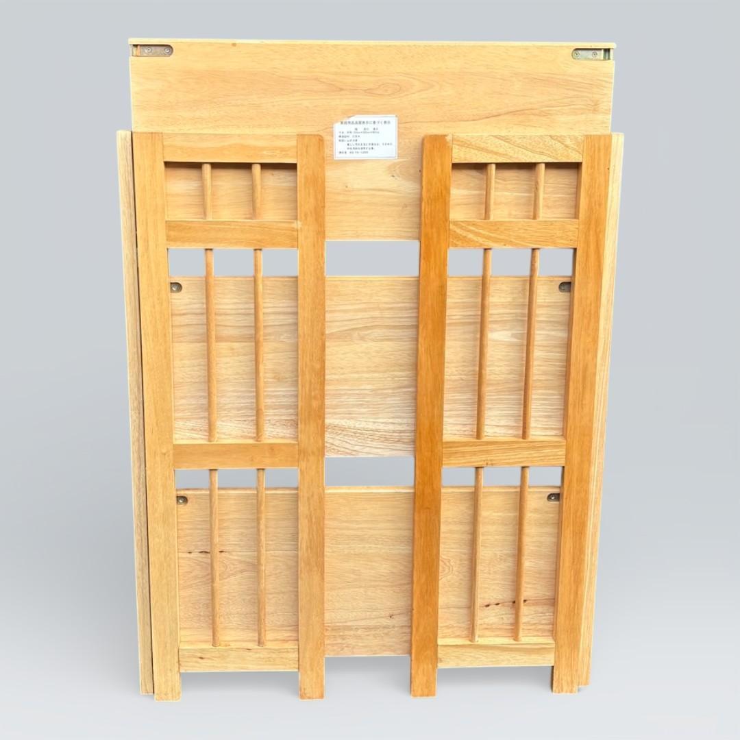 【最終価格】北欧風 天然木 折りたたみ ウッドラック 3段 シェルフ キャンプ