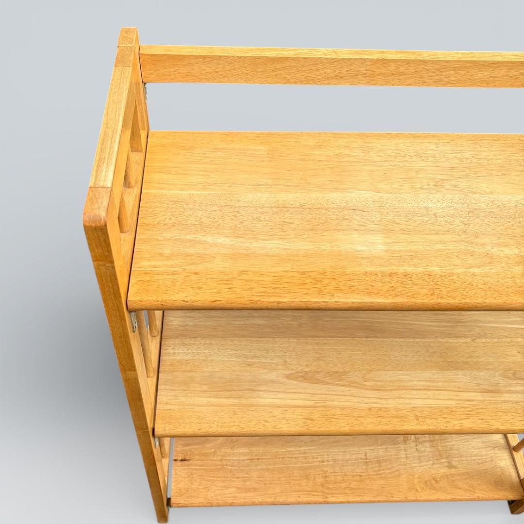 【最終価格】北欧風 天然木 折りたたみ ウッドラック 3段 シェルフ キャンプ