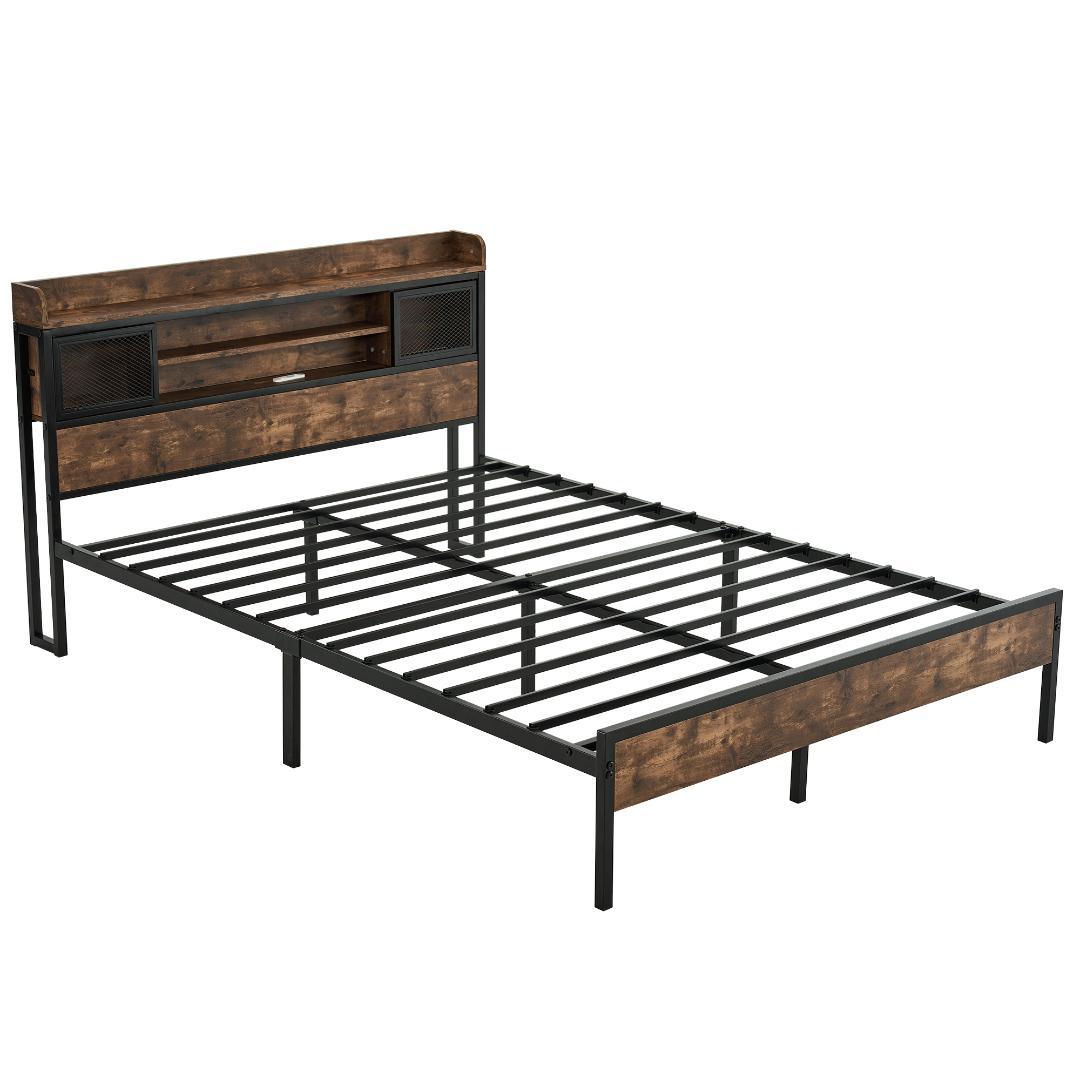 赤字！SD・セミダブル　コンセント付き 宮付き 木 コンセント ベッドフレーム