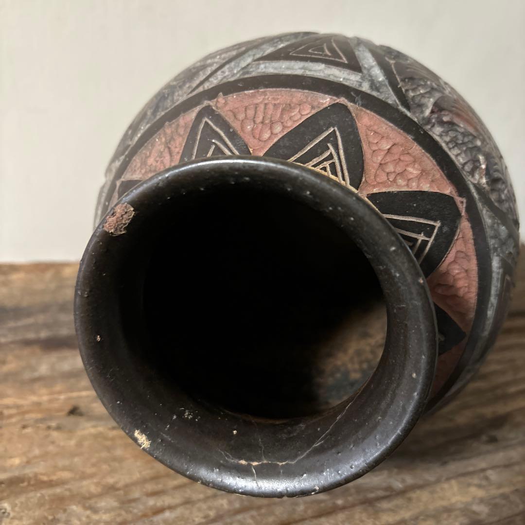 琉球　古典焼　小壺　⑤壺屋焼　やちむん　古民芸　アンティーク　骨董　検:李朝.