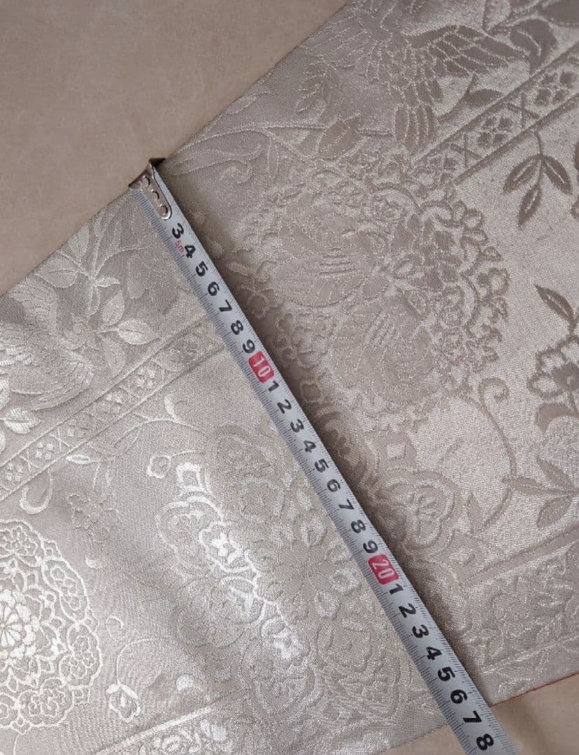 正絹　七五三　袋帯　銀系