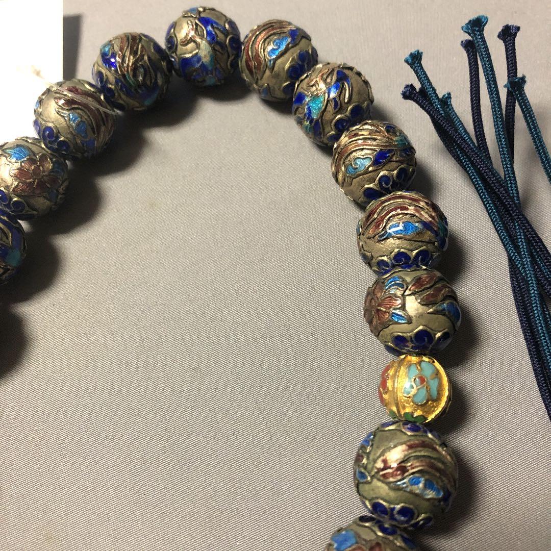 銀七宝焼　念珠