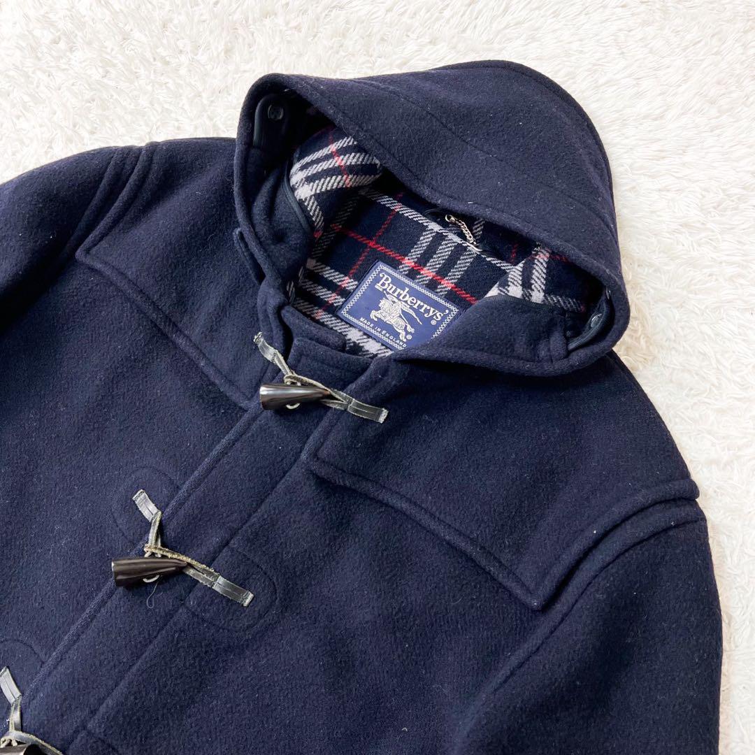 【希少】バーバリー ダッフルコート XLサイズ ノバチェック トグル ウール 紺