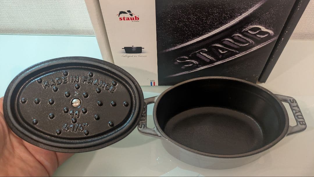 ストウブ ミニココット オーバル 11cm グレー