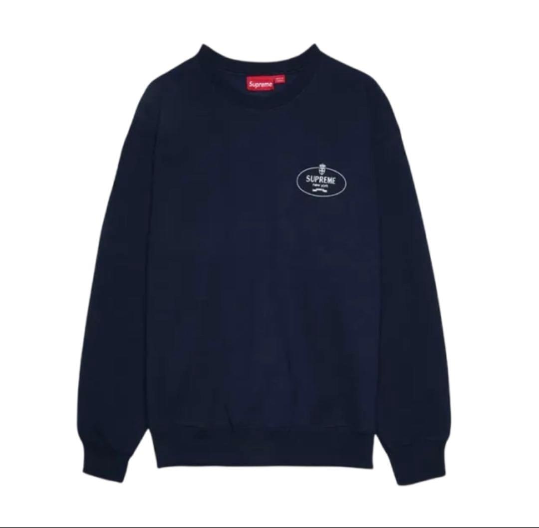 Supreme ネイビー クルーネック スウェット