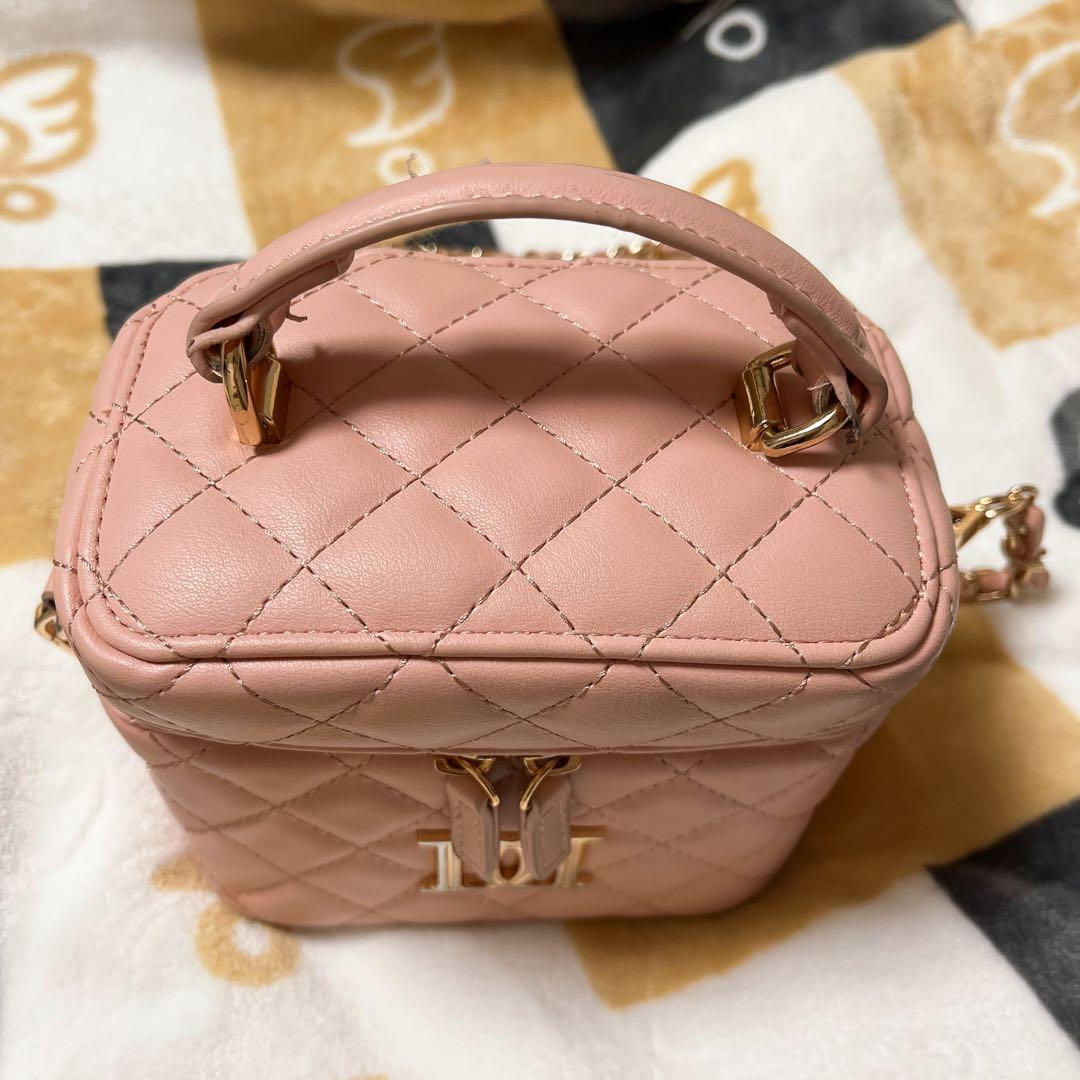 darich キルティングスクエアミニバッグ ピンク ゴールド金具