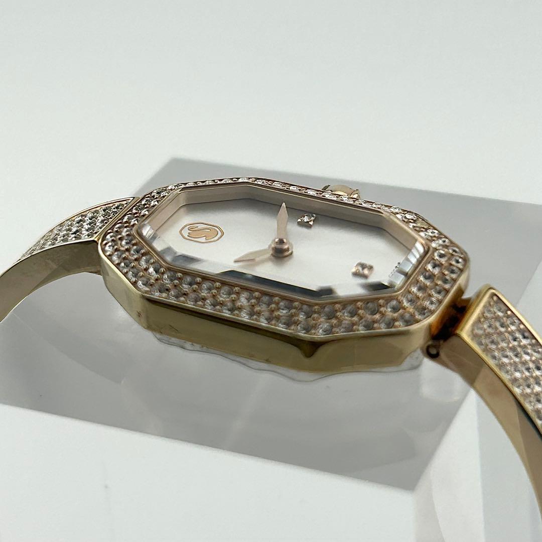 【稼働品】スワロフスキー Dextera Bangle ウォッチ ローズゴールド