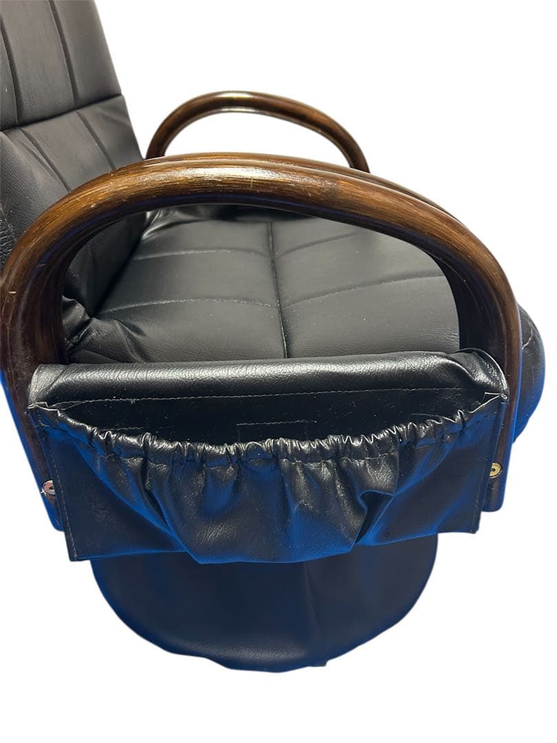 合皮張りリクライニングチェア　回転式座椅子