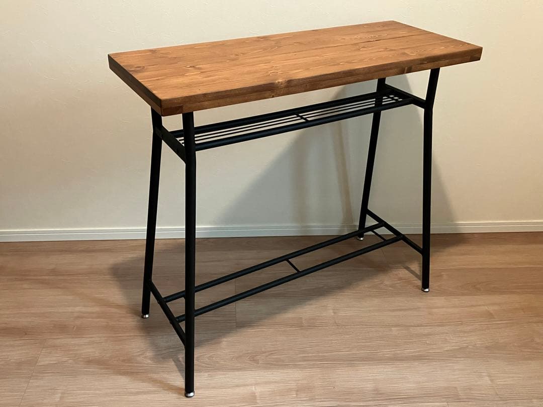 カウンターテーブル◆CD-96◆バーテーブル/ハイテーブル◆メタル+天然木◆美品