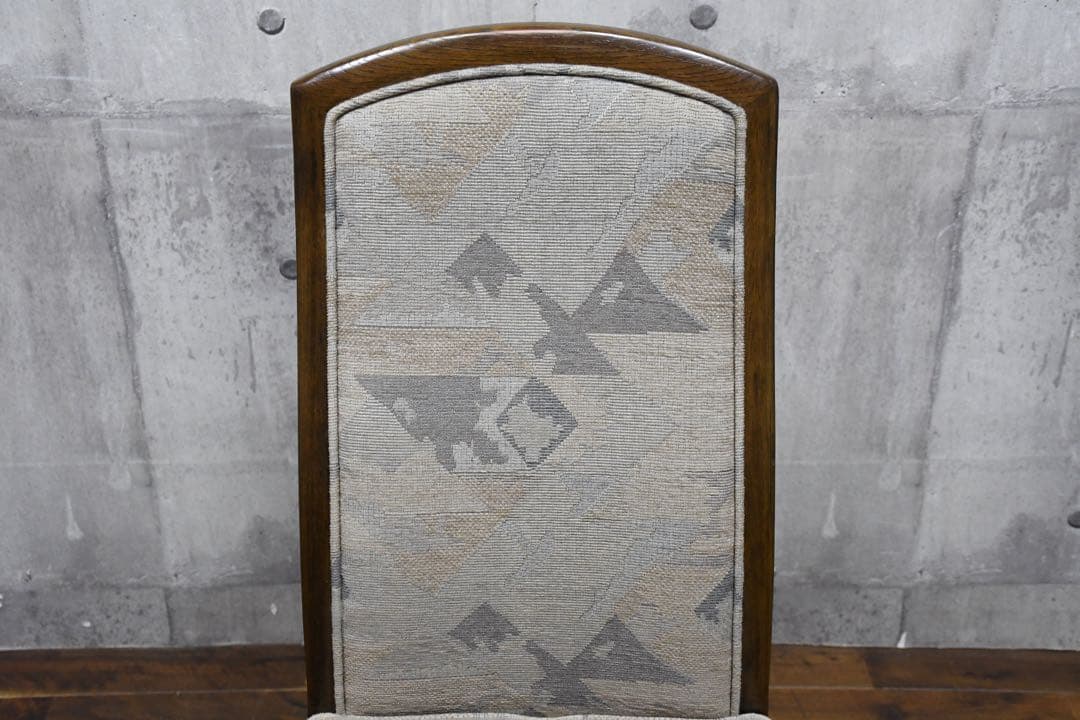 FAC62 カリモク ダイニングチェア ハイバック ブナ材 総柄ファブリック