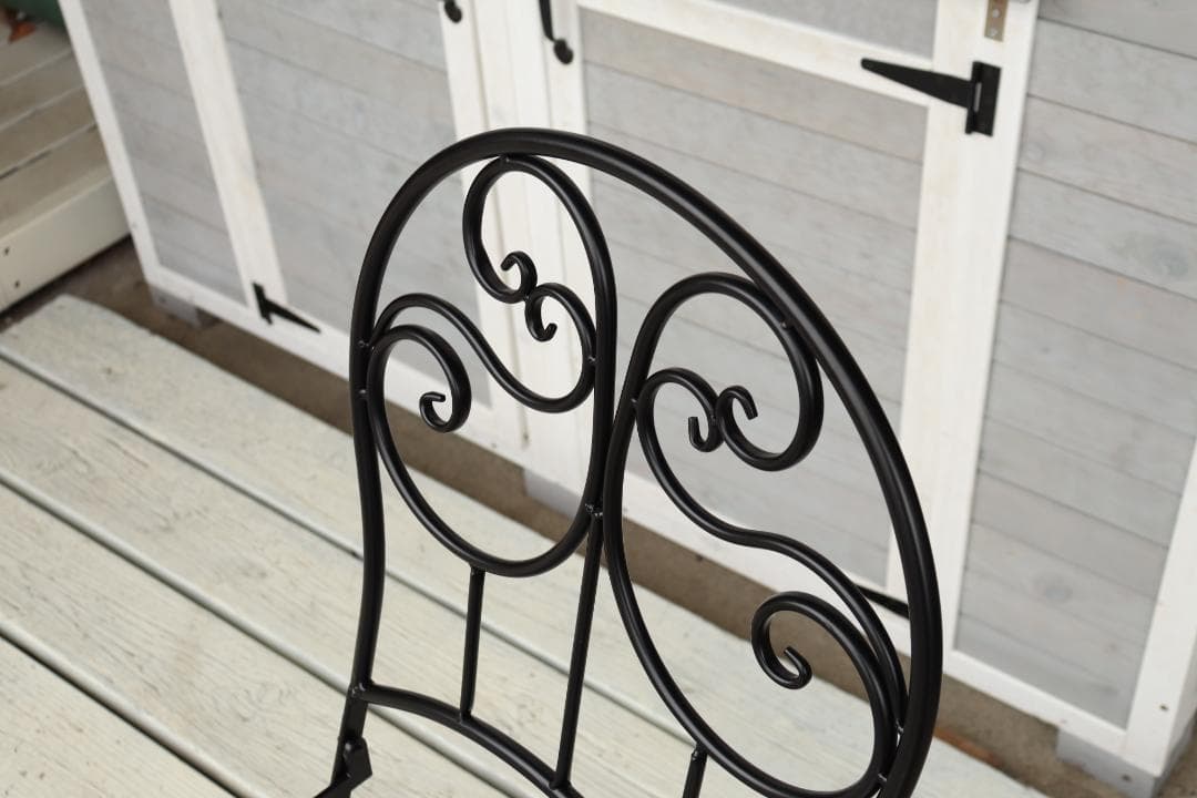 ガーデンテーブルセット アイアン ブルーフラワー 3点セット