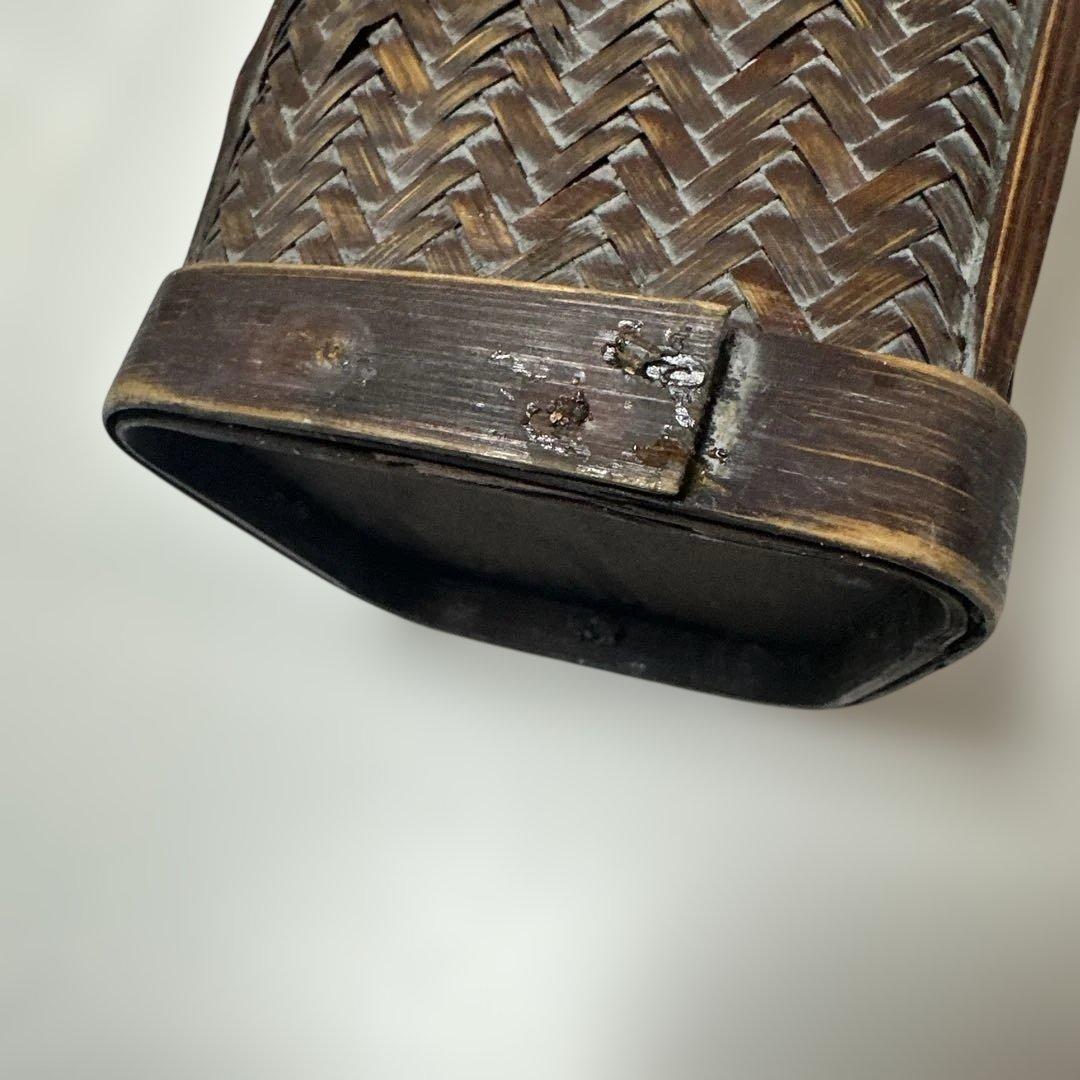 花籠 竹籠 竹カゴ ビンテージ アンティーク 竹工芸 工芸品 茶道具 花道具