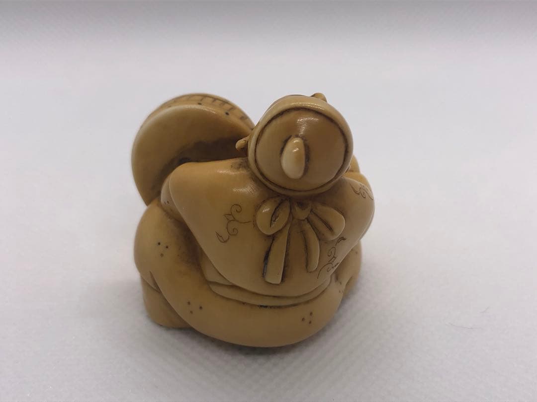 根付　唐子　江户　時代物　マンモス牙　提げ物　彫刻