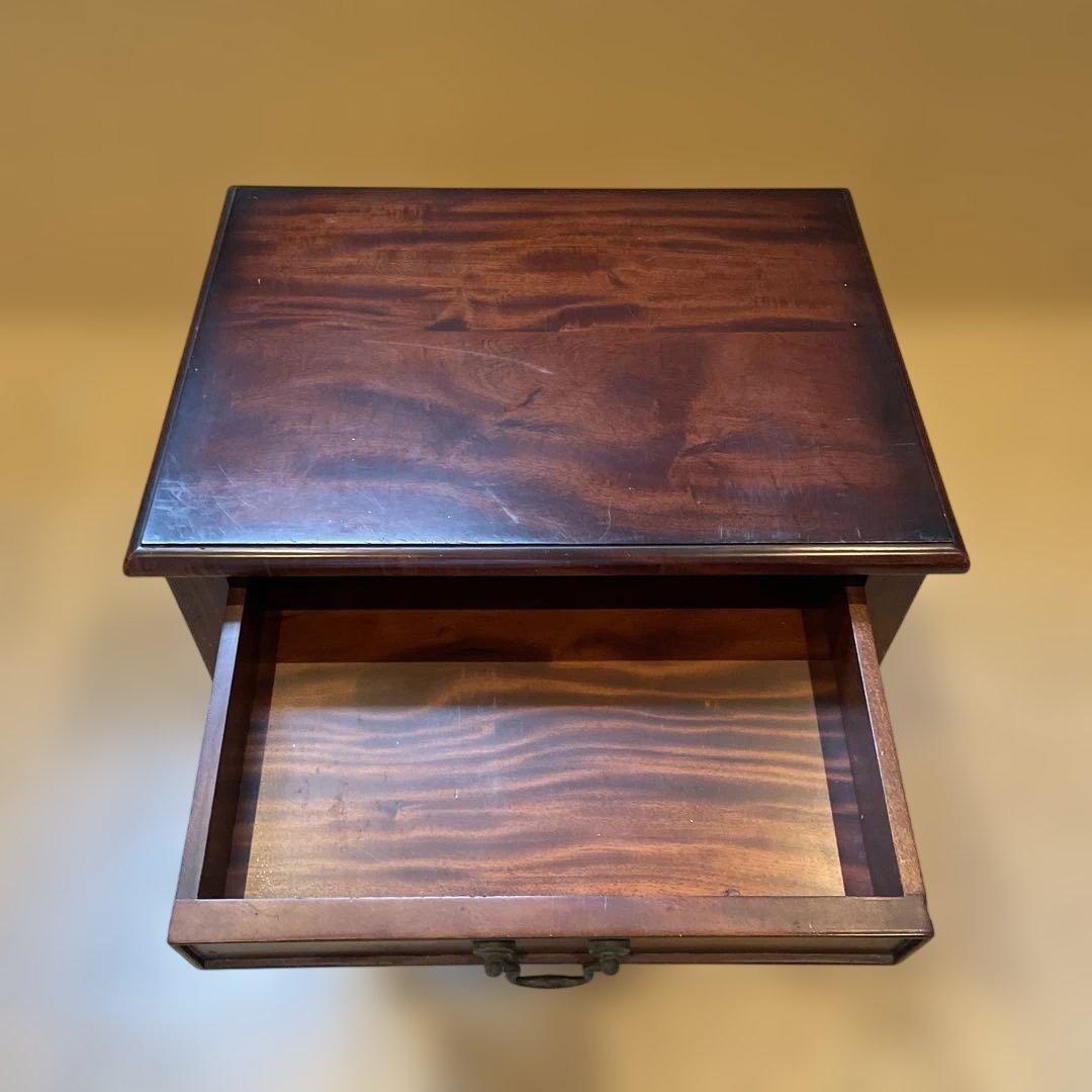 ダークウッド サイドテーブル 引き出し付き