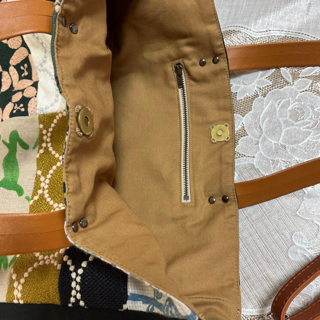 ミナペルホネン生地使用　パッチワークトートバッグ