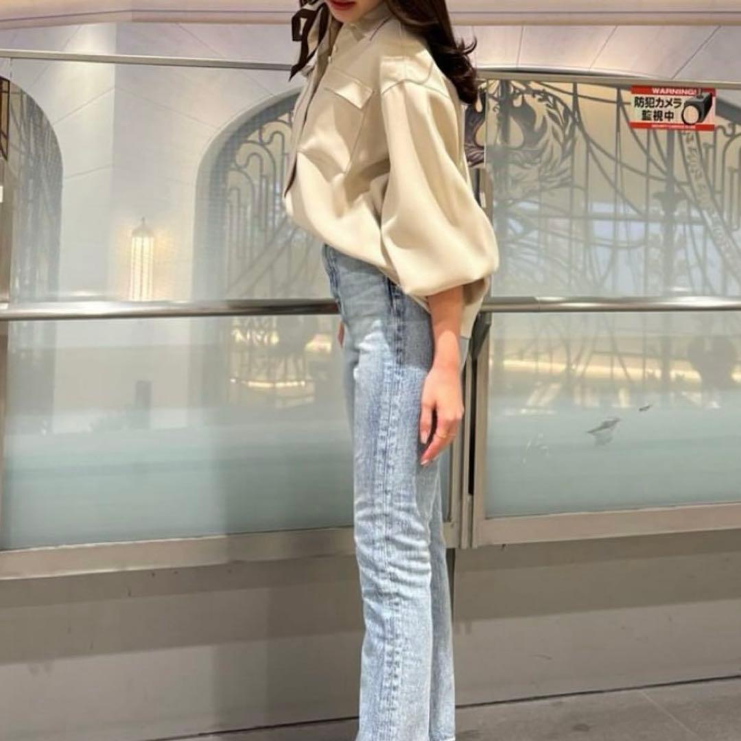 未使用❤️ anuans アニュアンス　ダブルサテン ブラウス　ベージュ