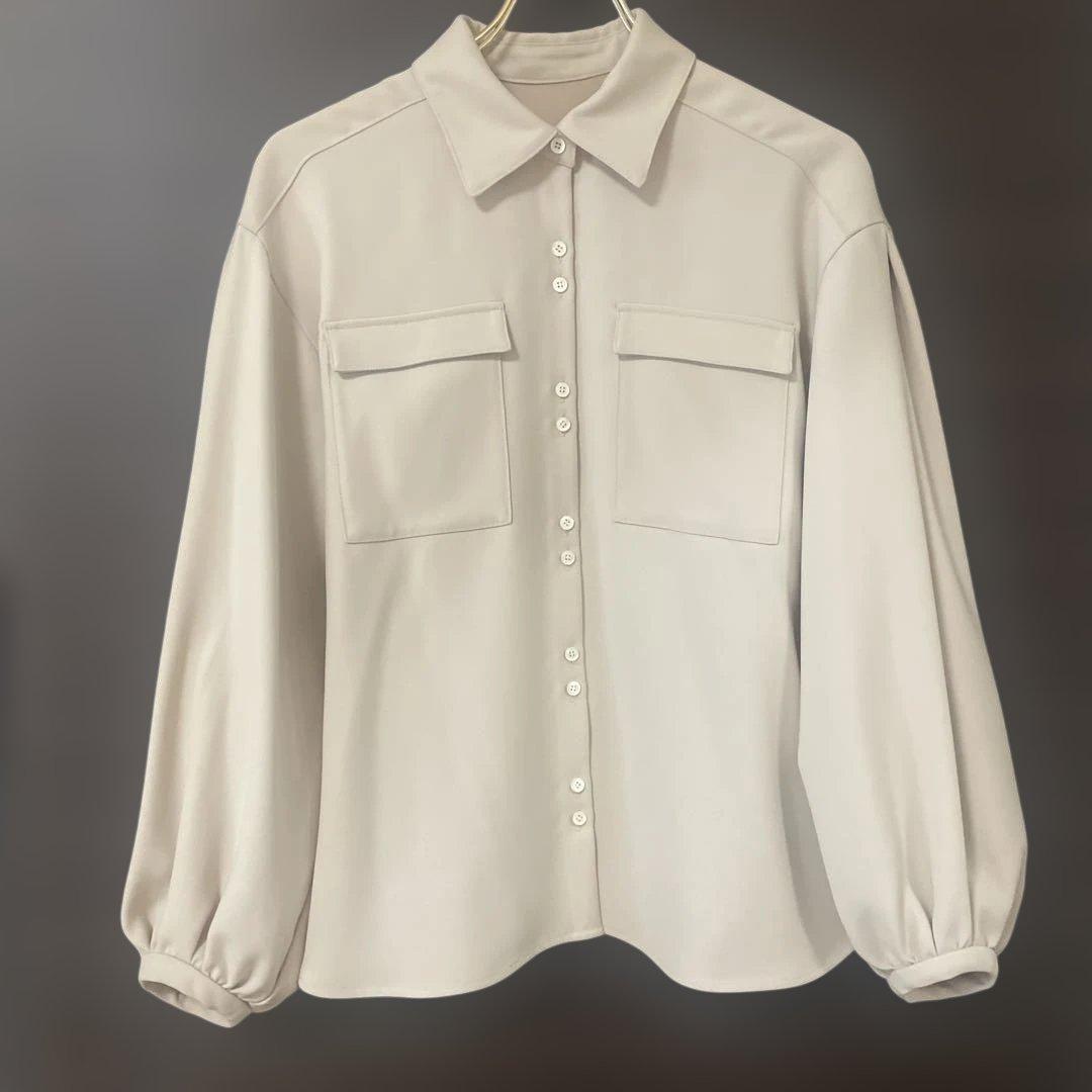 未使用❤️ anuans アニュアンス　ダブルサテン ブラウス　ベージュ