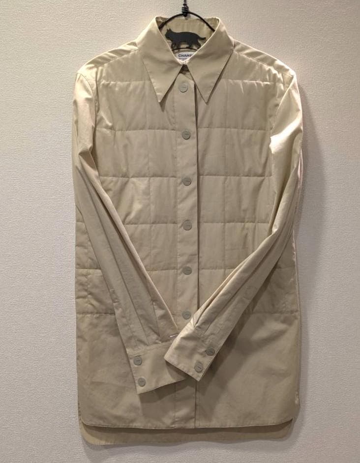 ルー★シャネル コットン キルティング オーバー シャツ ベージュ系