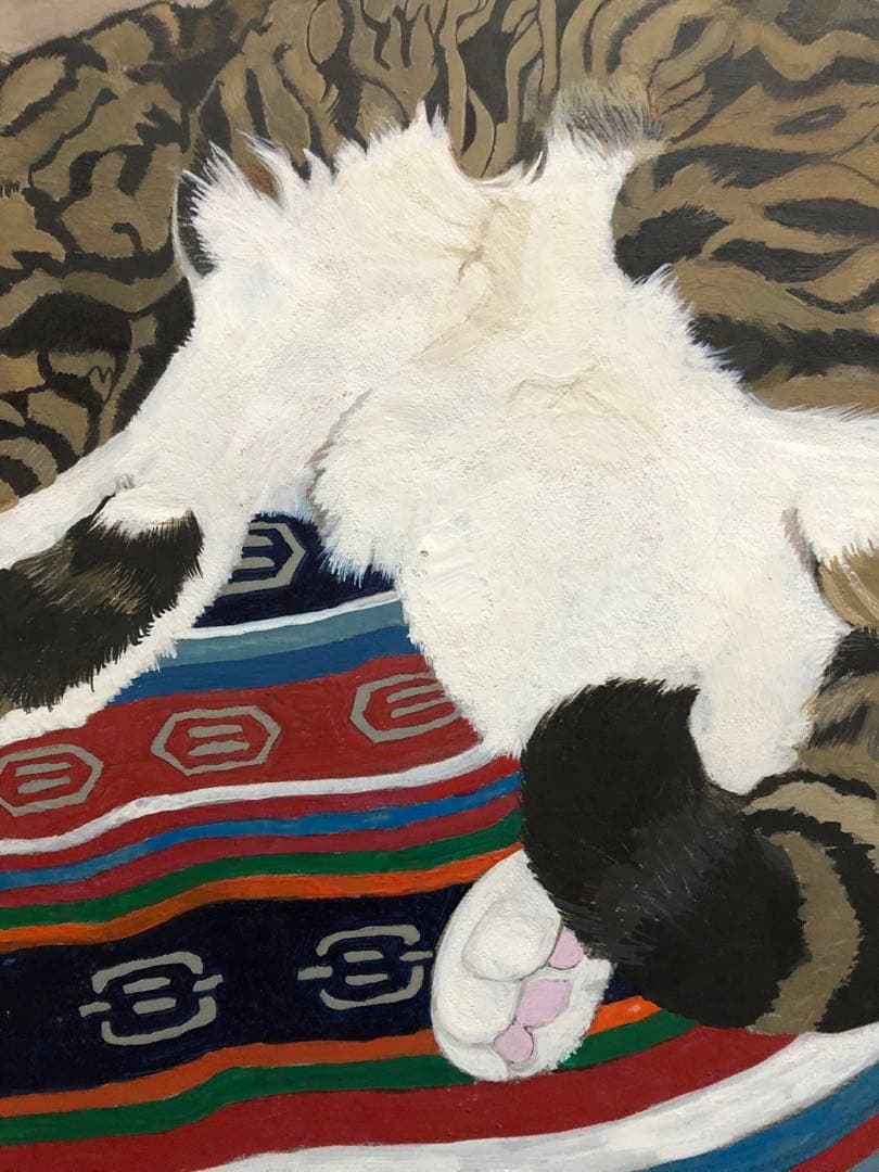 「寝っころがる猫」額縁入り（原画）