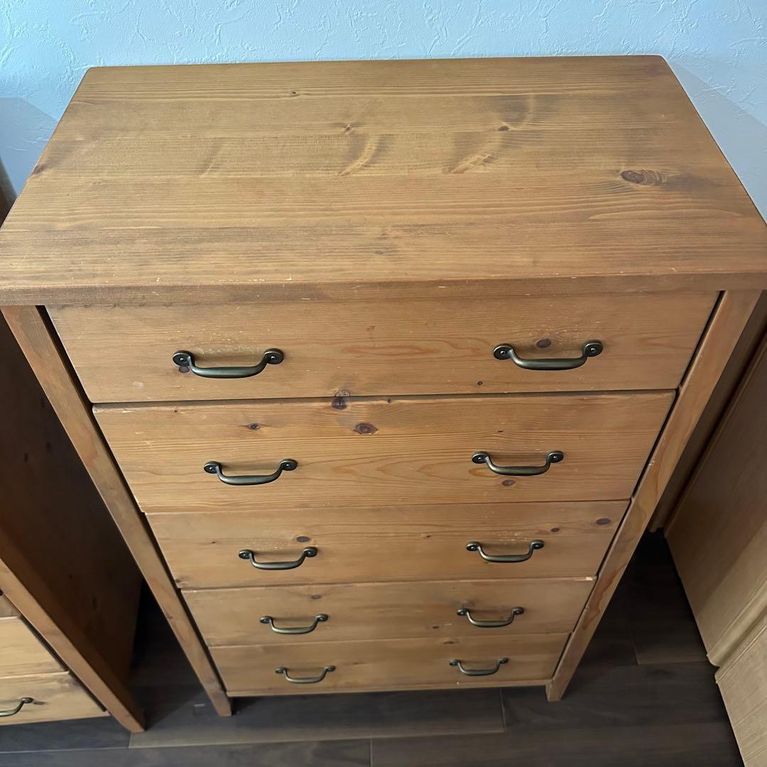 ナチュラルウッド 6段チェスト